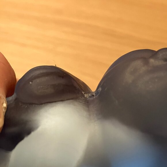 Vintage Paden City Glass Frosted Blue Rabbit Cotton Ball Holder 1930’s - Picture 7 of 10